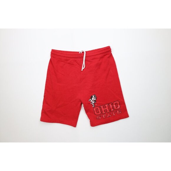 Vtg 90s Mens Large Distressed Ohio State University Sweatpants Shorts Red USA - Picture 1 of 13